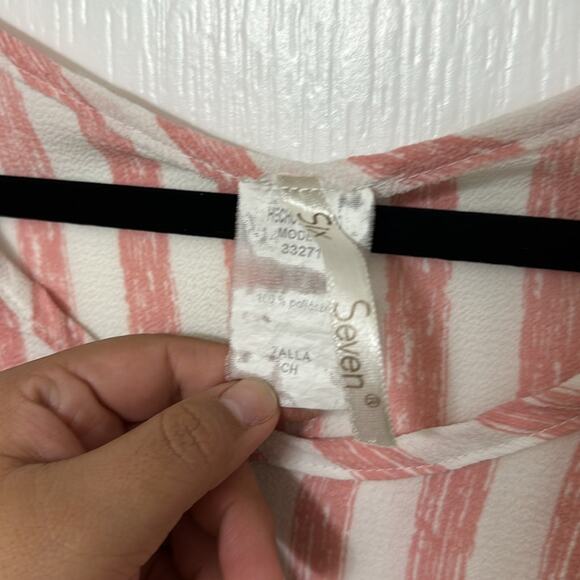 Six seven striped pink top size small - Picture 2 of 3